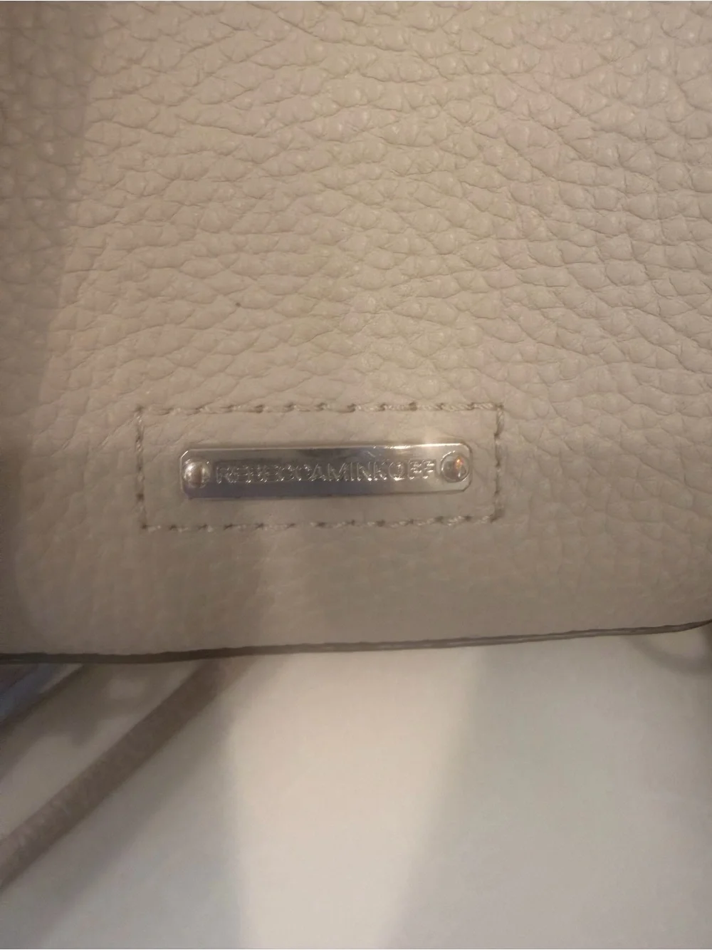 Rebecca Minkoff Pebbled light gray Mini Backpack Stud Accents Adjustable straps! - Picture 5 of 7
